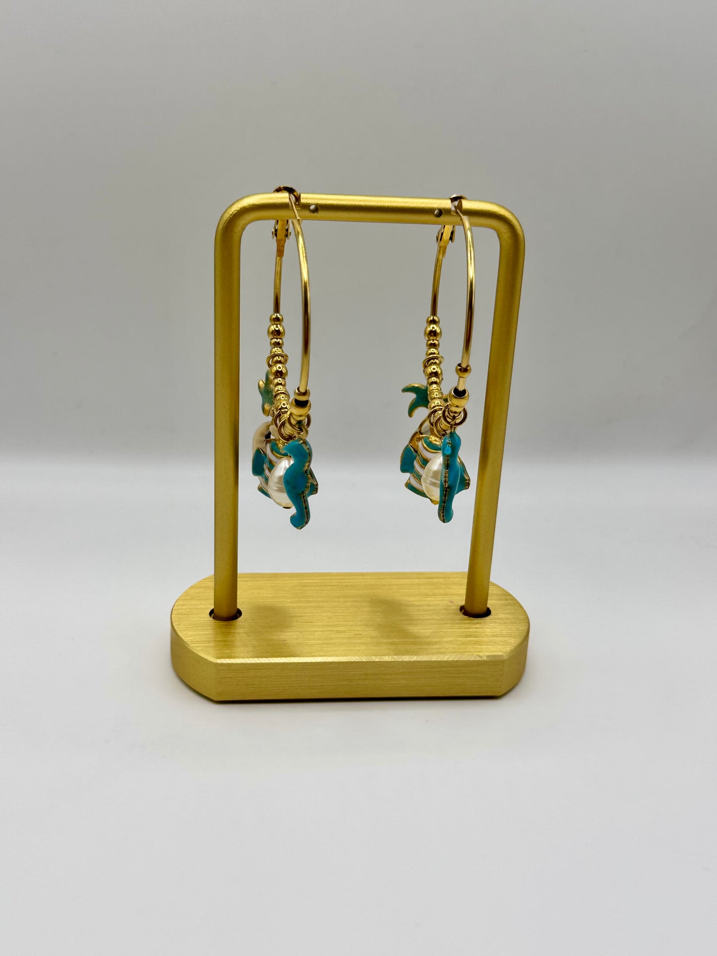 Boucles créoles bleue