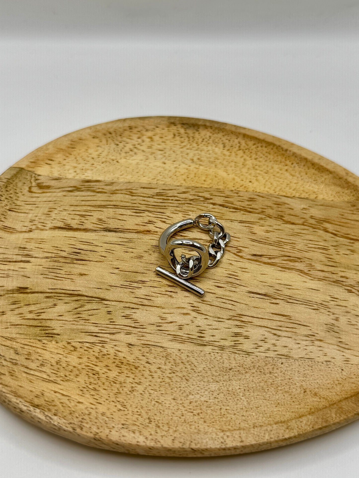 Bague chaîne argenté