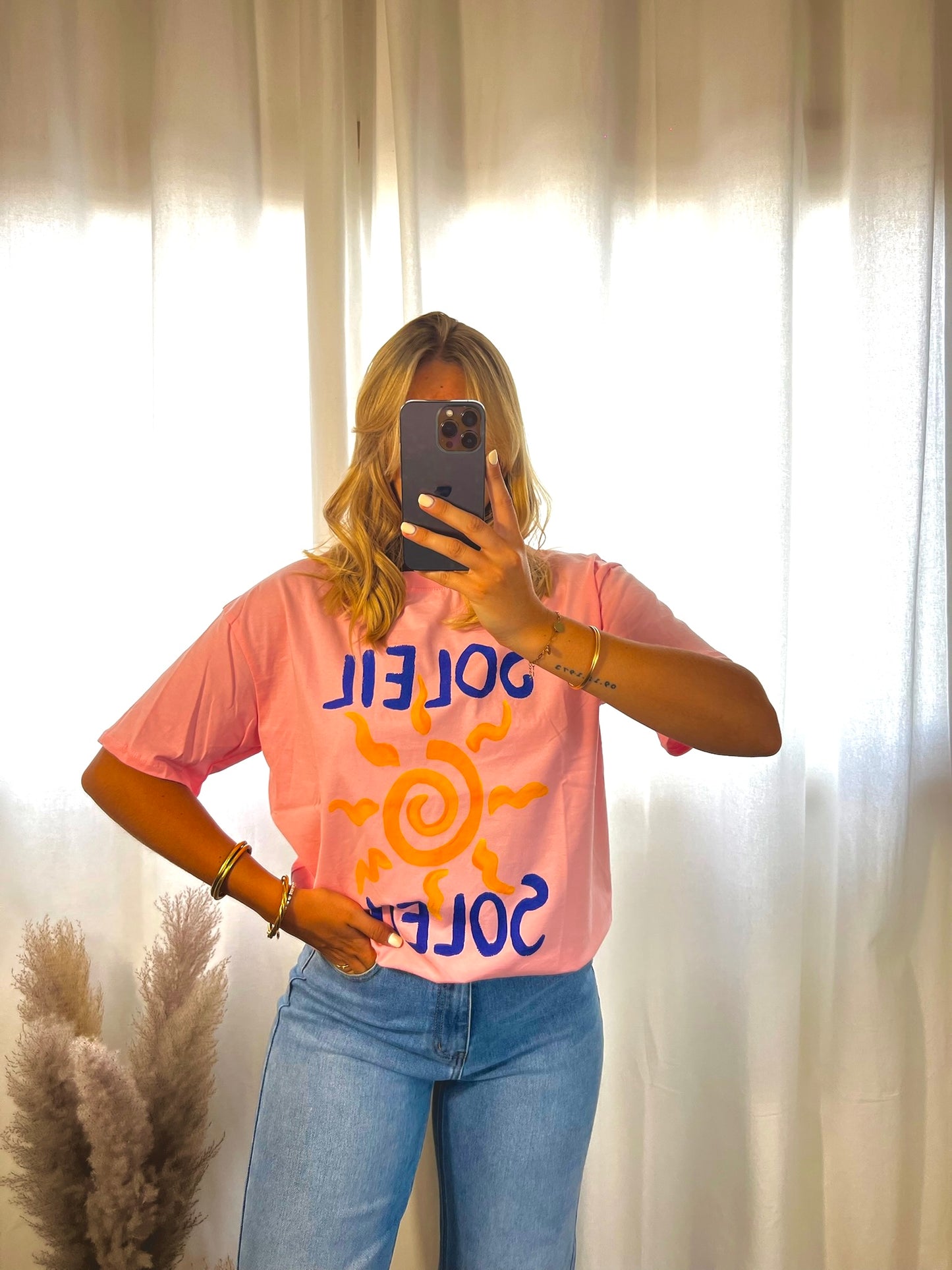 TEE shirt soleil rose