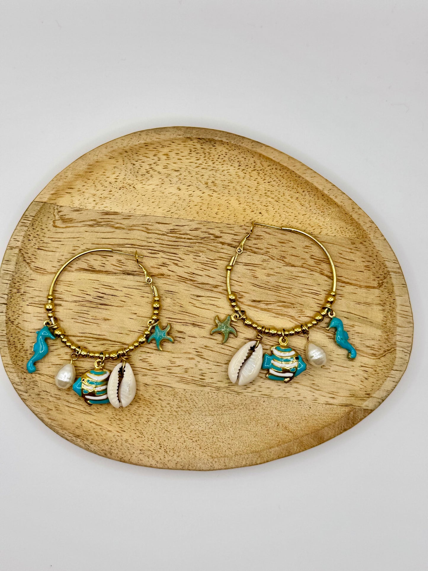 Boucles créoles bleue