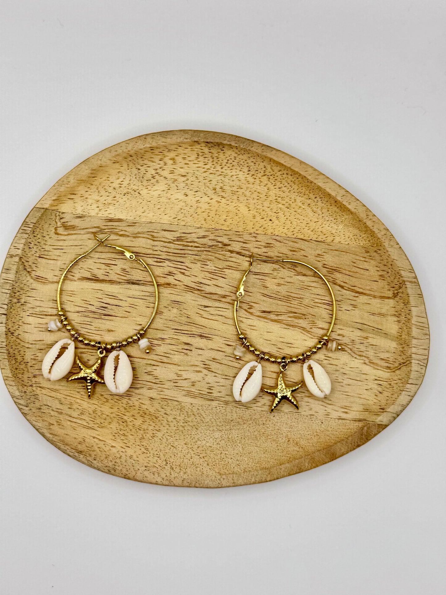 Boucles créoles beige