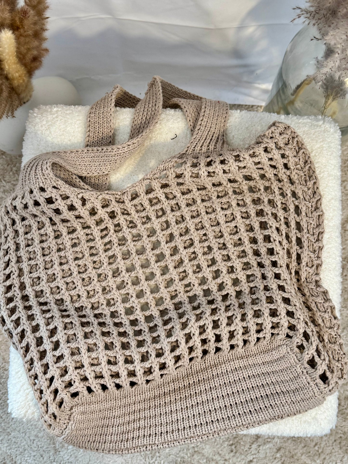 Sac tricot taupe