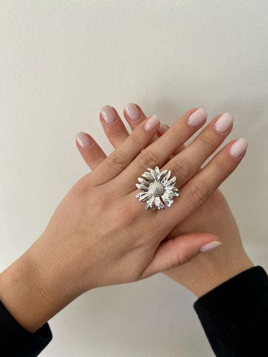 Bague tournesol argent