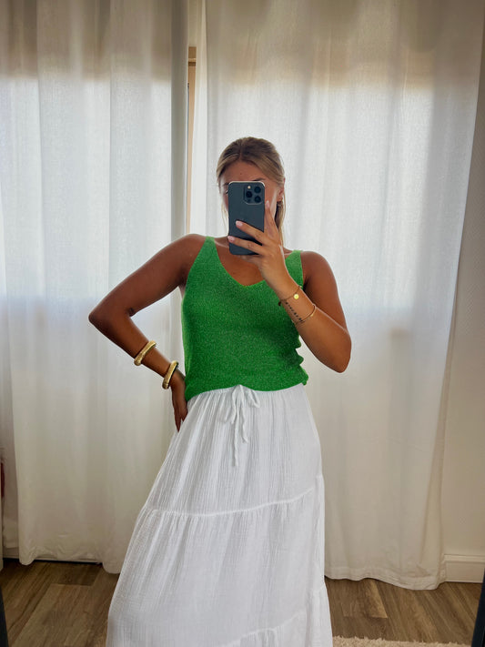 Débardeur paillette vert