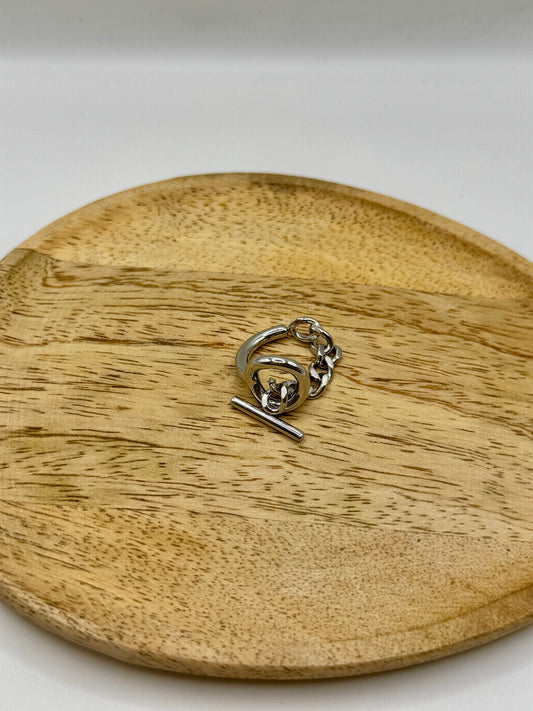 Bague chaîne argenté