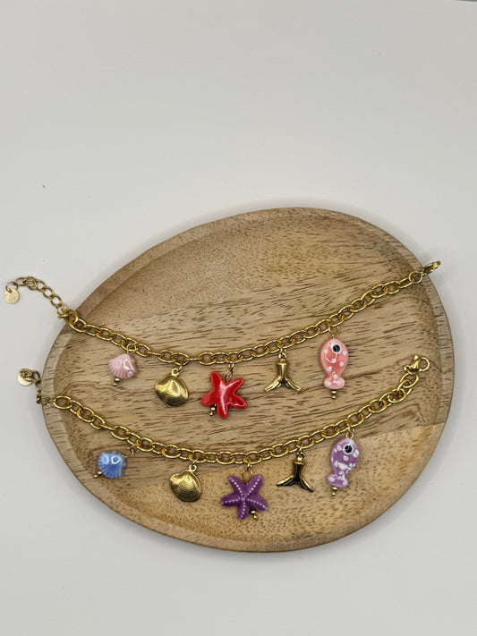 Bracelet étoile de mer charms
