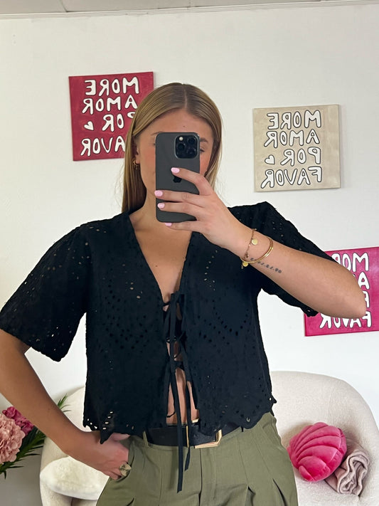Blouse dentelle noire