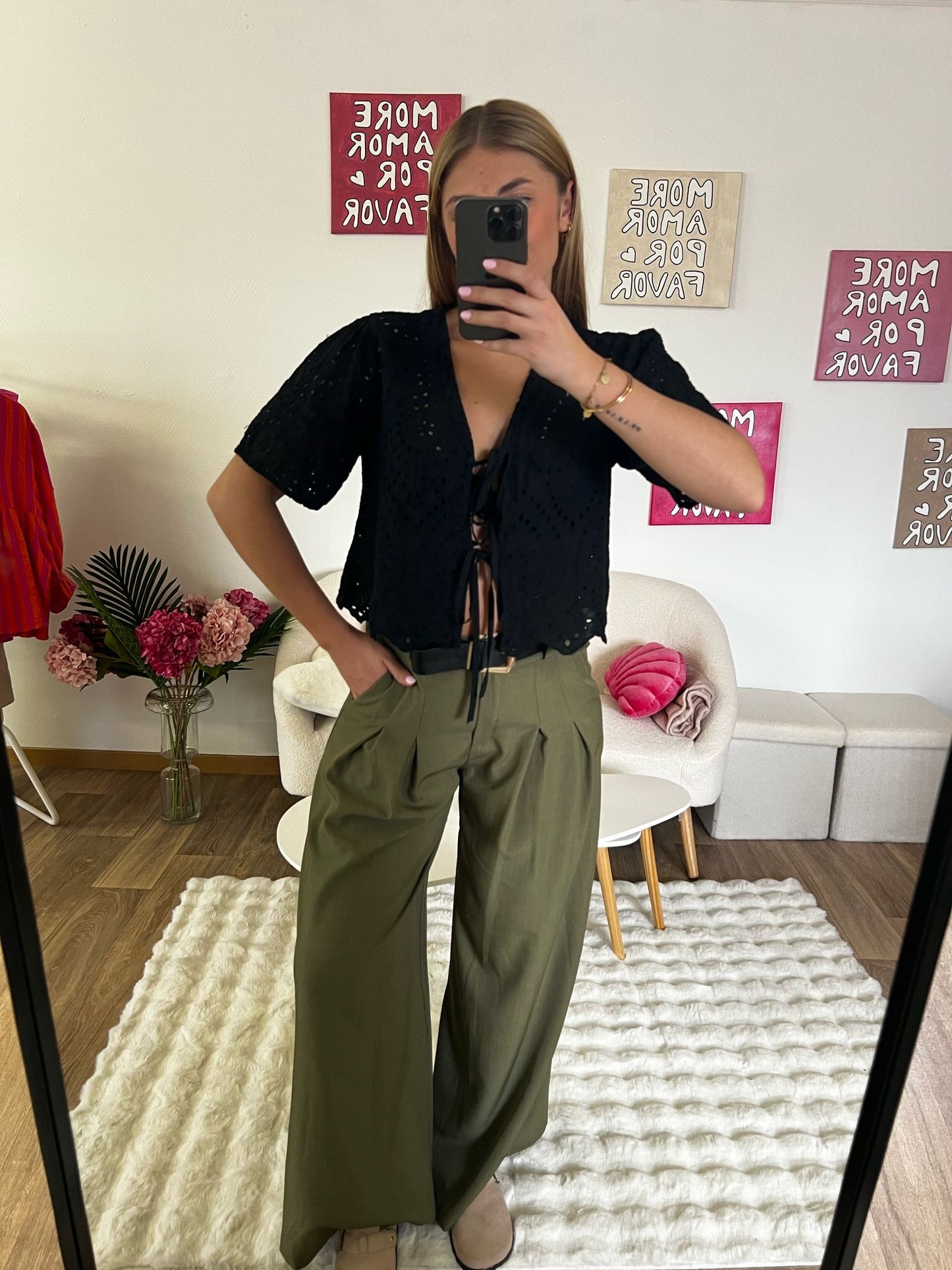 Blouse dentelle noire