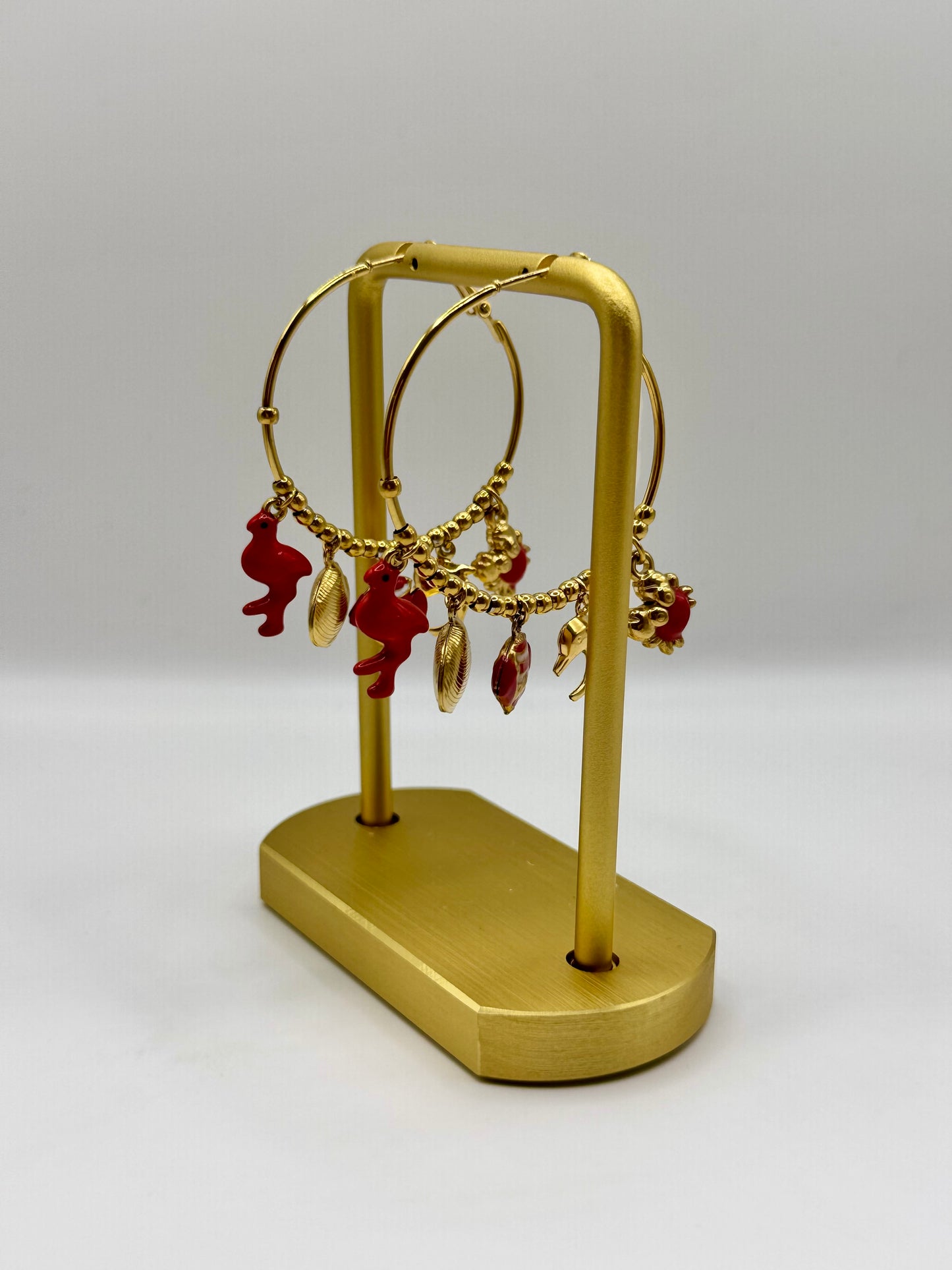 Boucles créoles rouge