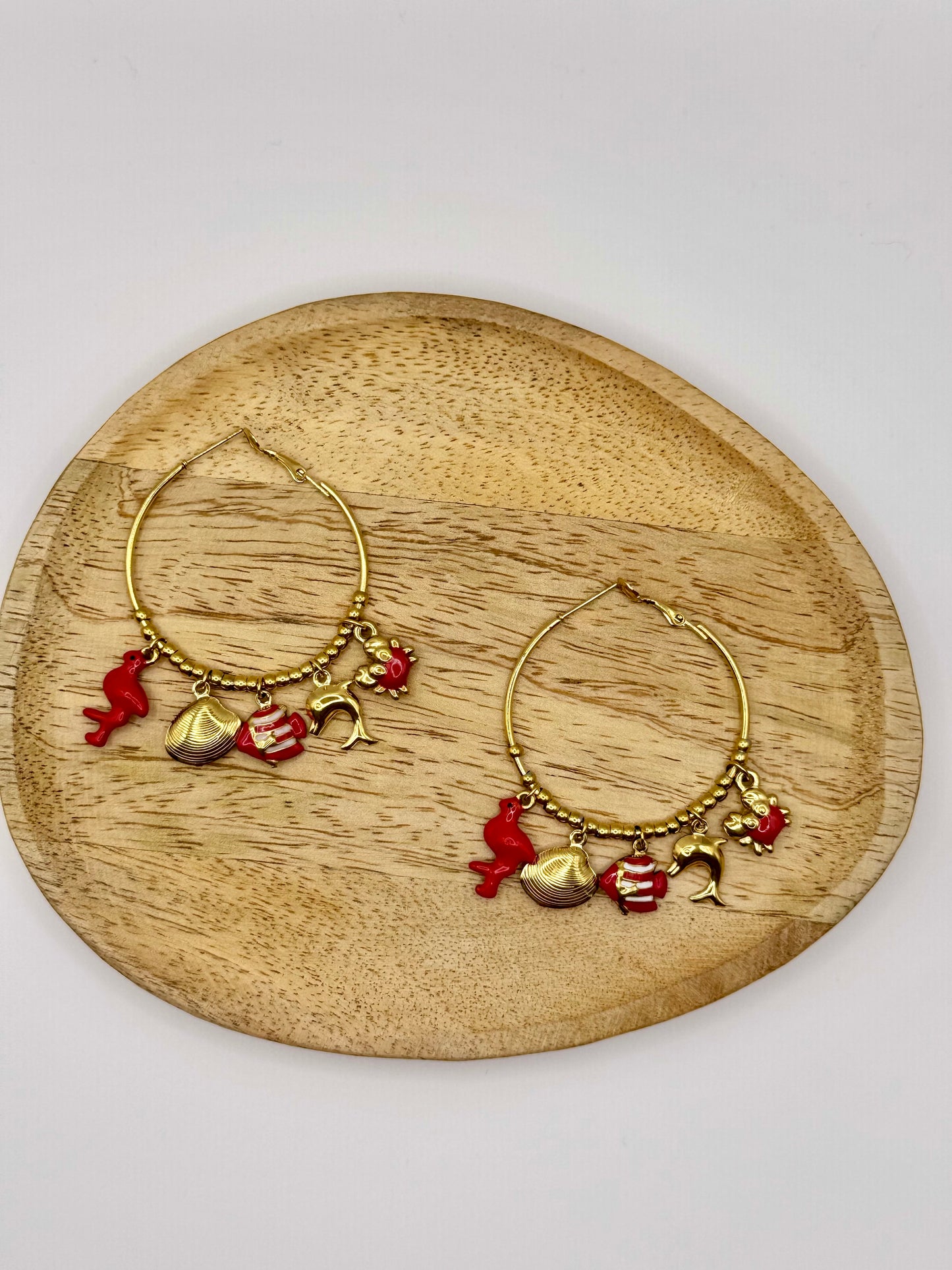 Boucles créoles rouge