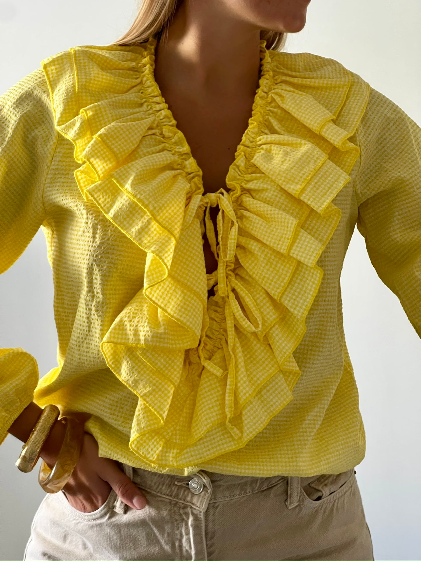 Chemise Andrea Vichy jaune