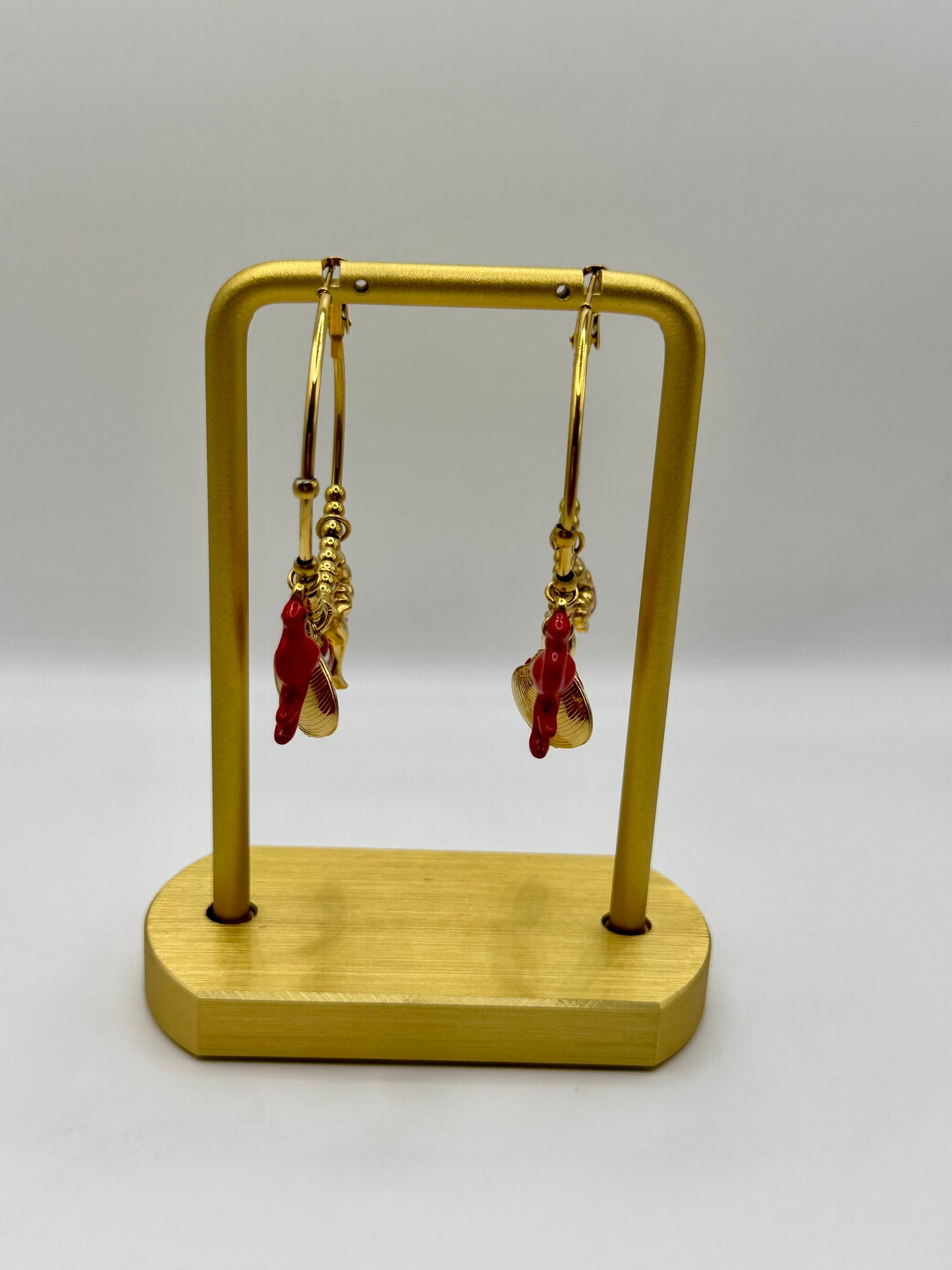 Boucles créoles rouge