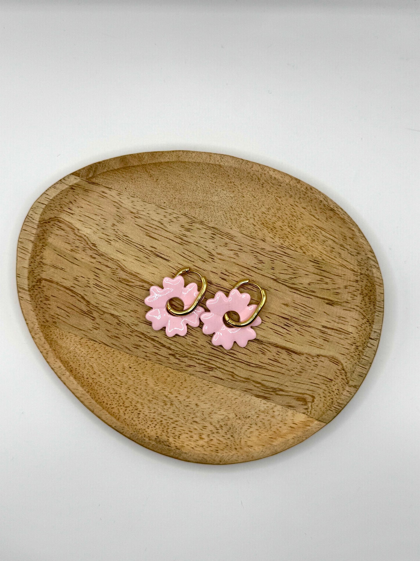 Boucles fleur rose pâle 🌸